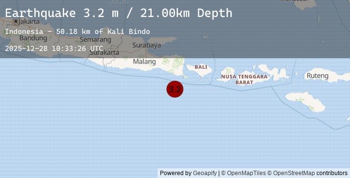 Map of SOUTH OF BALI, INDONESIA