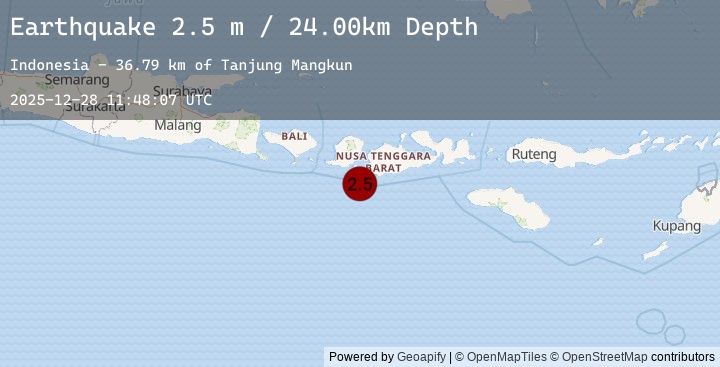 Map of LOMBOK REGION, INDONESIA
