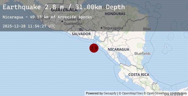 Map of NEAR COAST OF NICARAGUA