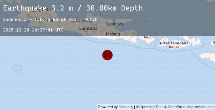 Map of SOUTH OF JAVA, INDONESIA