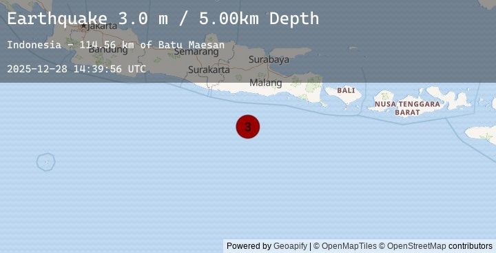 Map of SOUTH OF JAVA, INDONESIA