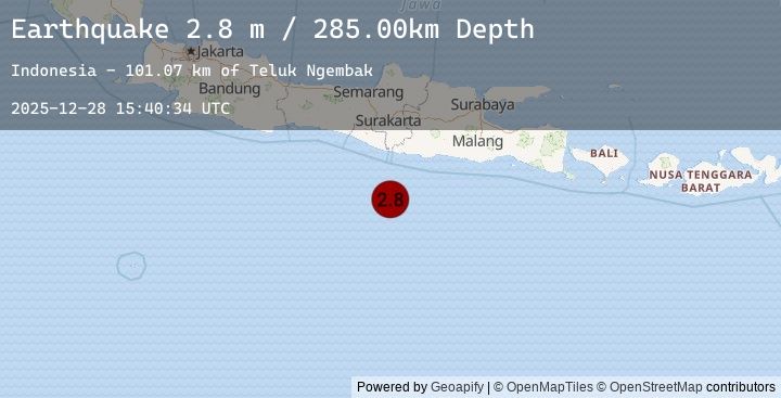 Map of SOUTH OF JAVA, INDONESIA