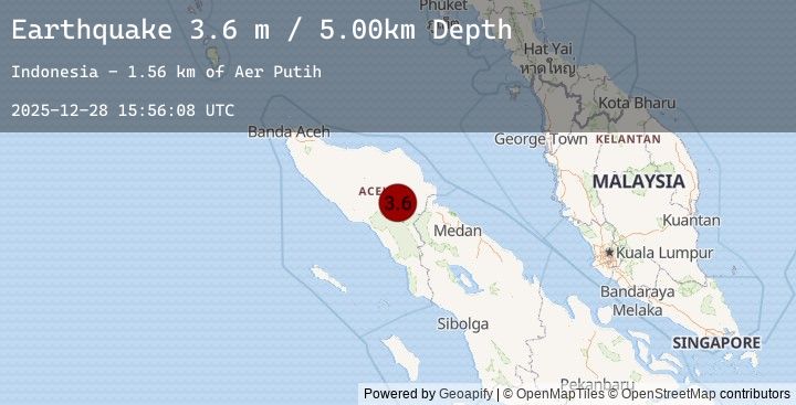 Map of NORTHERN SUMATRA, INDONESIA