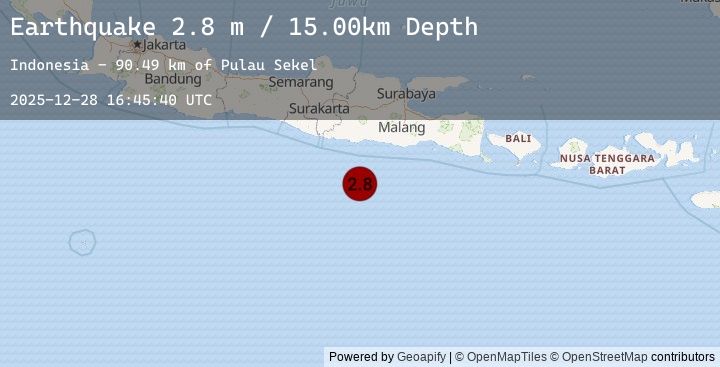 Map of SOUTH OF JAVA, INDONESIA