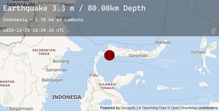 Map of MINAHASA, SULAWESI, INDONESIA