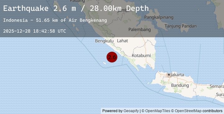 Map of SOUTHERN SUMATRA, INDONESIA