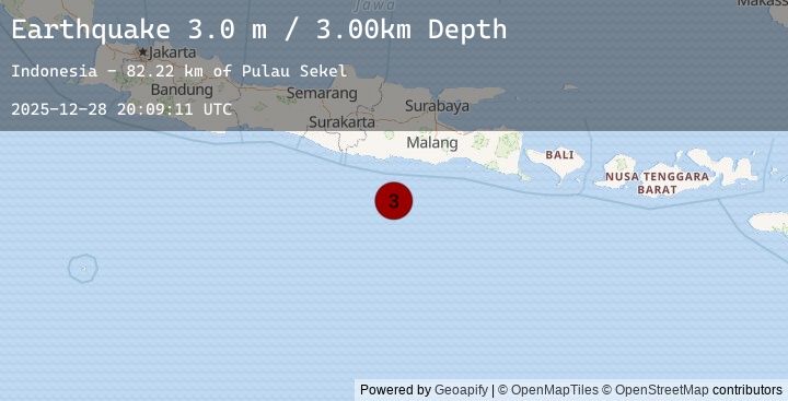 Map of SOUTH OF JAVA, INDONESIA