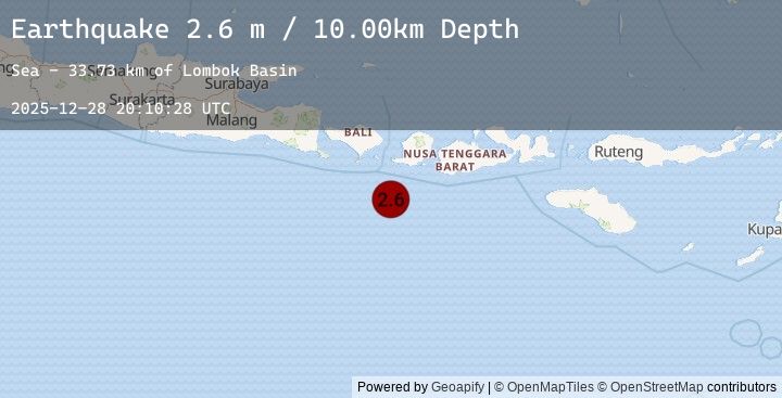 Map of SOUTH OF BALI, INDONESIA