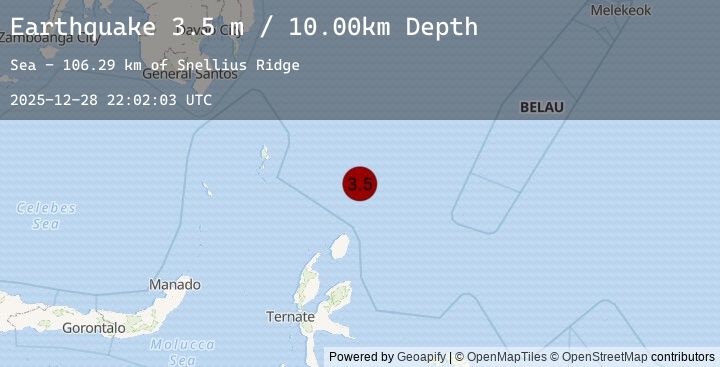 Map of NORTH OF HALMAHERA, INDONESIA