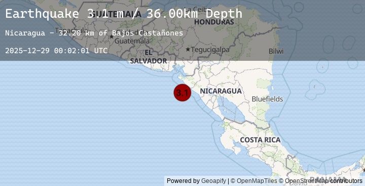 Map of NEAR COAST OF NICARAGUA