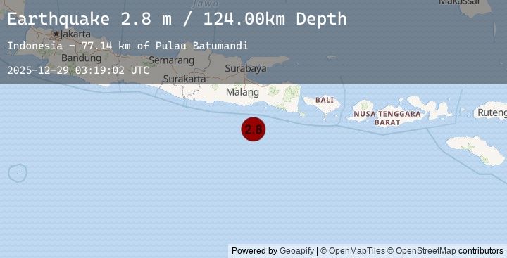 Map of SOUTH OF JAVA, INDONESIA