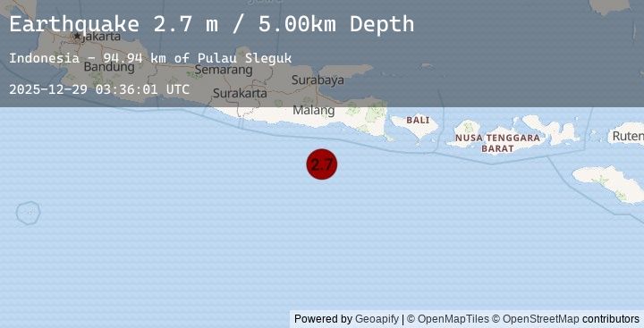 Map of SOUTH OF JAVA, INDONESIA