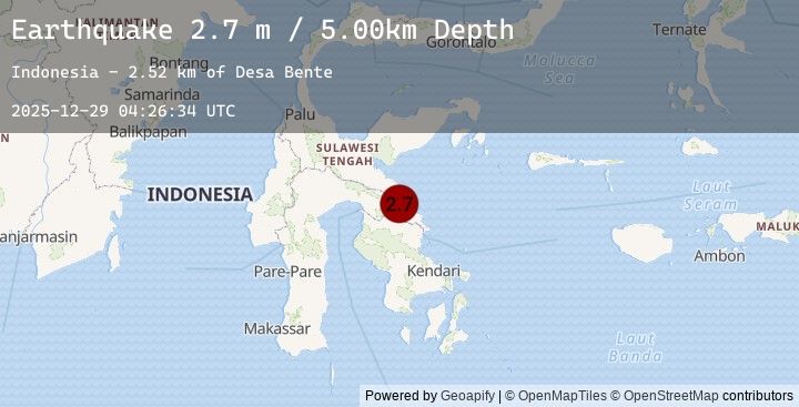 Map of SULAWESI, INDONESIA
