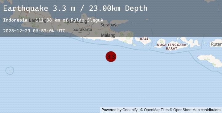 Map of SOUTH OF JAVA, INDONESIA