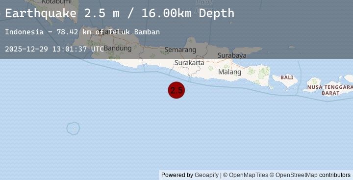 Map of JAVA, INDONESIA