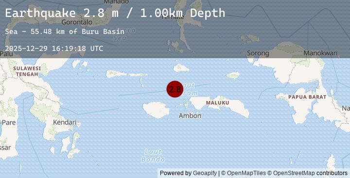 Map of CERAM SEA, INDONESIA
