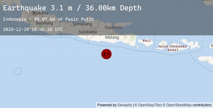 Map of SOUTH OF JAVA, INDONESIA