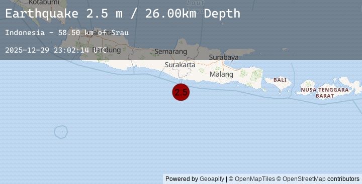 Map of JAVA, INDONESIA
