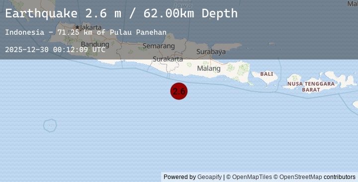 Map of JAVA, INDONESIA
