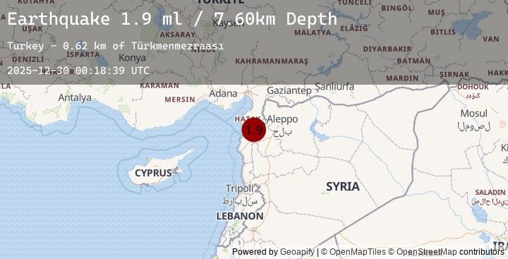 Map of TURKEY-SYRIA BORDER REGION