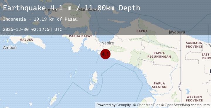 Map of NEAR S COAST OF PAPUA, INDONESIA