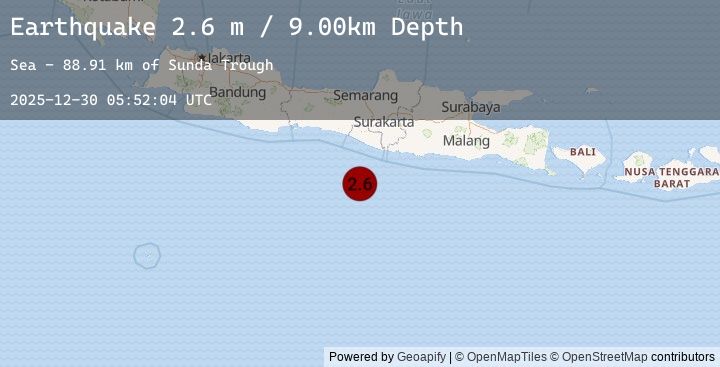 Map of JAVA, INDONESIA