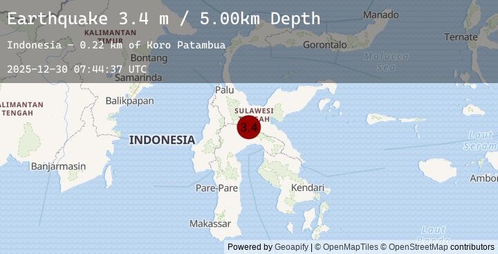 Map of SULAWESI, INDONESIA