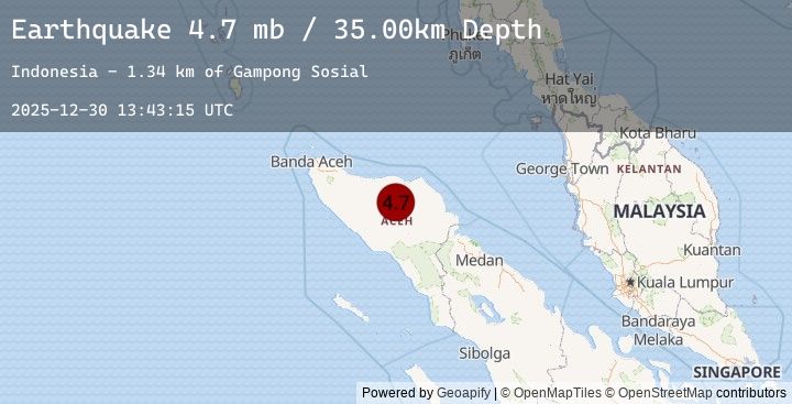 Map of NORTHERN SUMATRA, INDONESIA