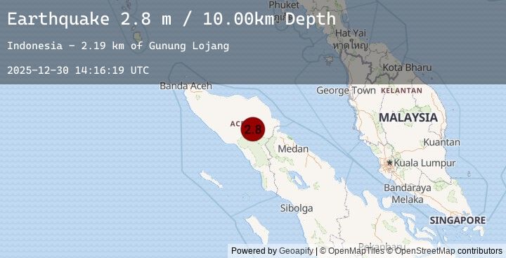 Map of NORTHERN SUMATRA, INDONESIA