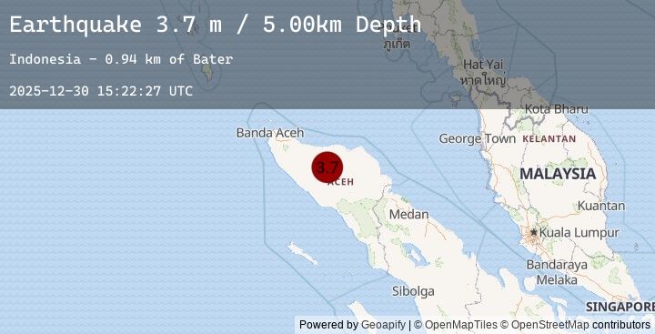 Map of NORTHERN SUMATRA, INDONESIA