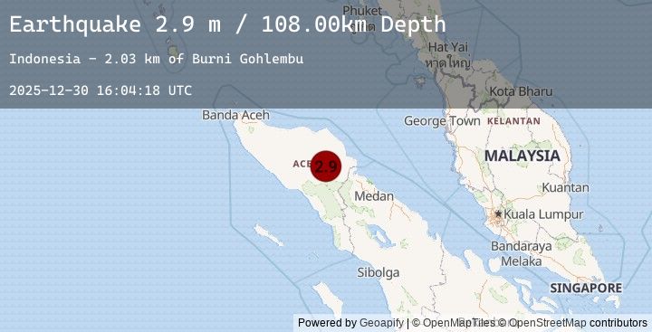 Map of NORTHERN SUMATRA, INDONESIA