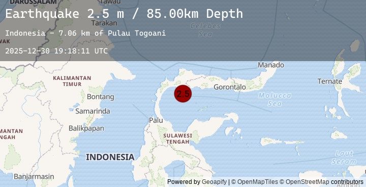 Map of MINAHASA, SULAWESI, INDONESIA
