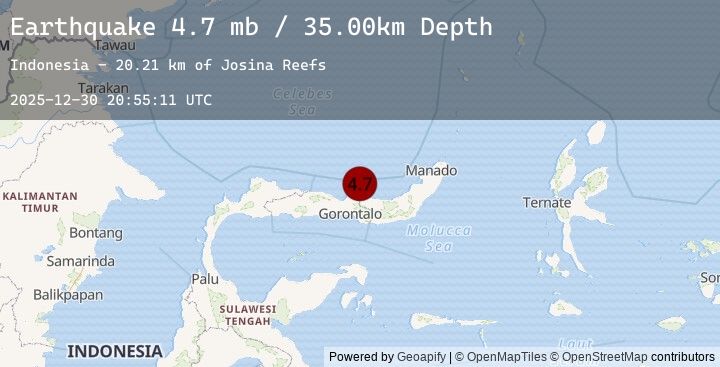 Map of MINAHASA, SULAWESI, INDONESIA