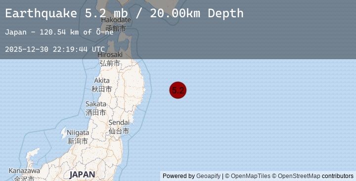 Map of OFF EAST COAST OF HONSHU, JAPAN