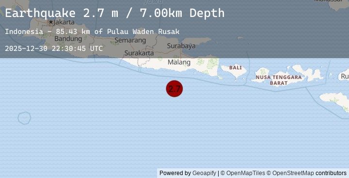 Map of SOUTH OF JAVA, INDONESIA