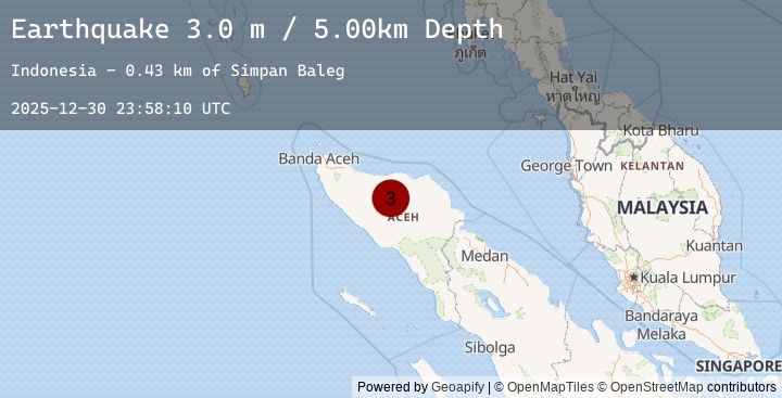 Map of NORTHERN SUMATRA, INDONESIA