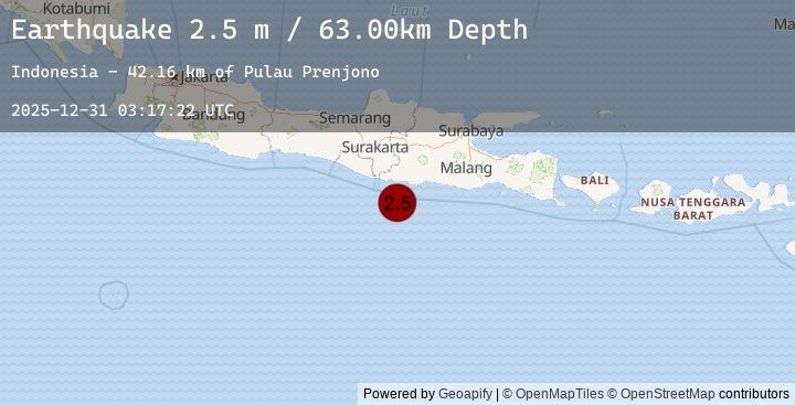 Map of JAVA, INDONESIA