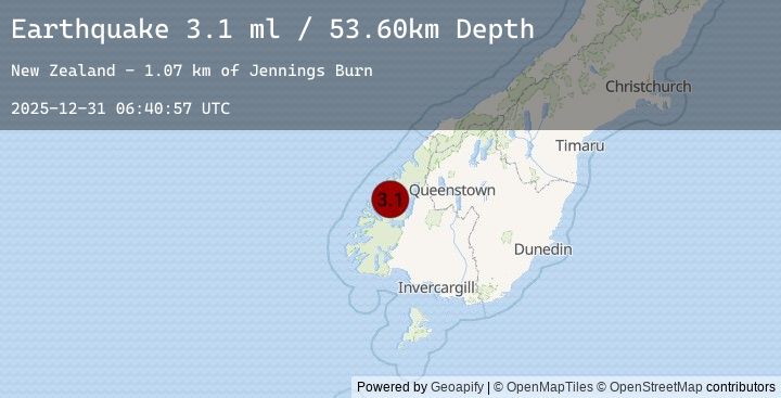 Map of SOUTH ISLAND OF NEW ZEALAND