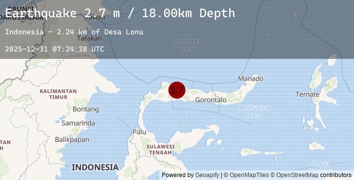 Map of MINAHASA, SULAWESI, INDONESIA