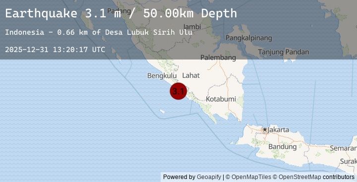 Map of SOUTHERN SUMATRA, INDONESIA