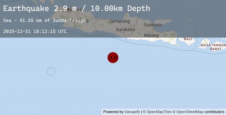Map of SOUTH OF JAVA, INDONESIA
