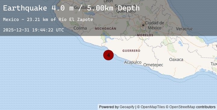 Map of OFFSHORE GUERRERO, MEXICO