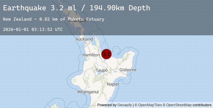 Map of NORTH ISLAND OF NEW ZEALAND