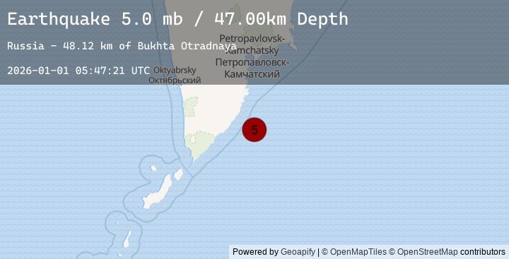Map of OFF EAST COAST OF KAMCHATKA