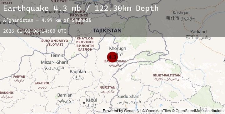 Map of HINDU KUSH REGION, AFGHANISTAN
