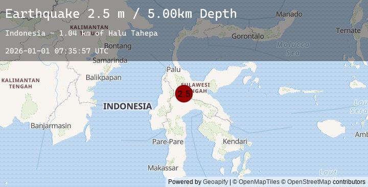 Map of SULAWESI, INDONESIA