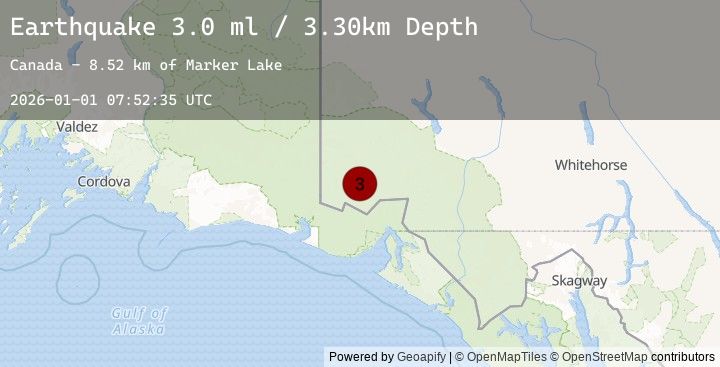 Map of SOUTHERN YUKON TERRITORY, CANADA