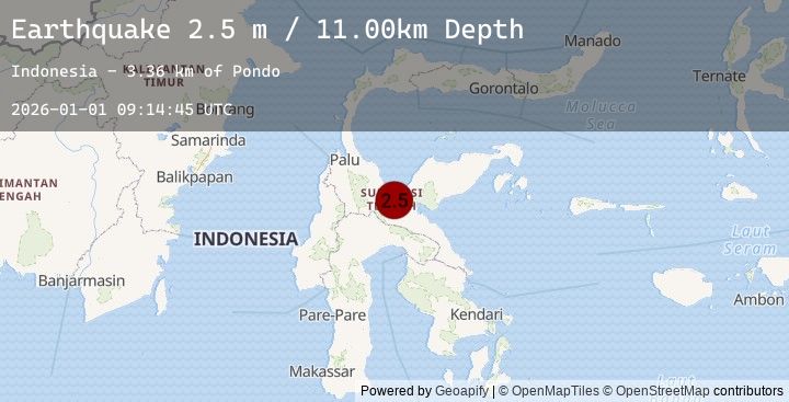 Map of SULAWESI, INDONESIA