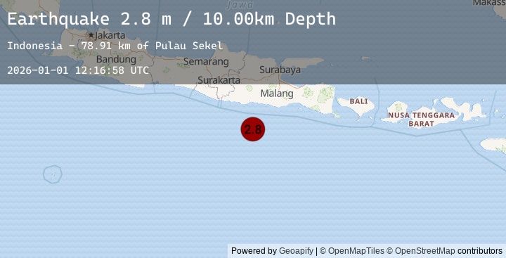 Map of SOUTH OF JAVA, INDONESIA
