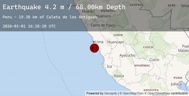 Map of NEAR COAST OF CENTRAL PERU